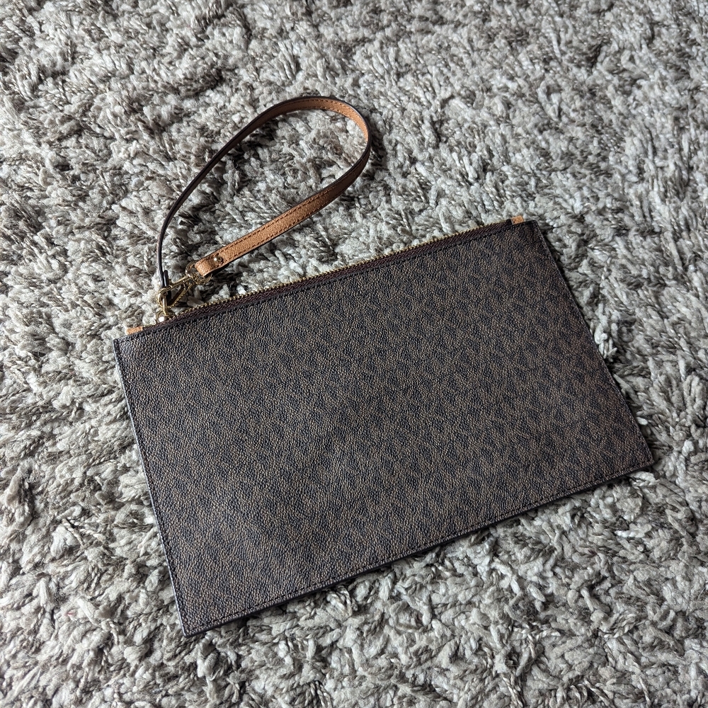 Michael Kors Brown Wristlet Clutch